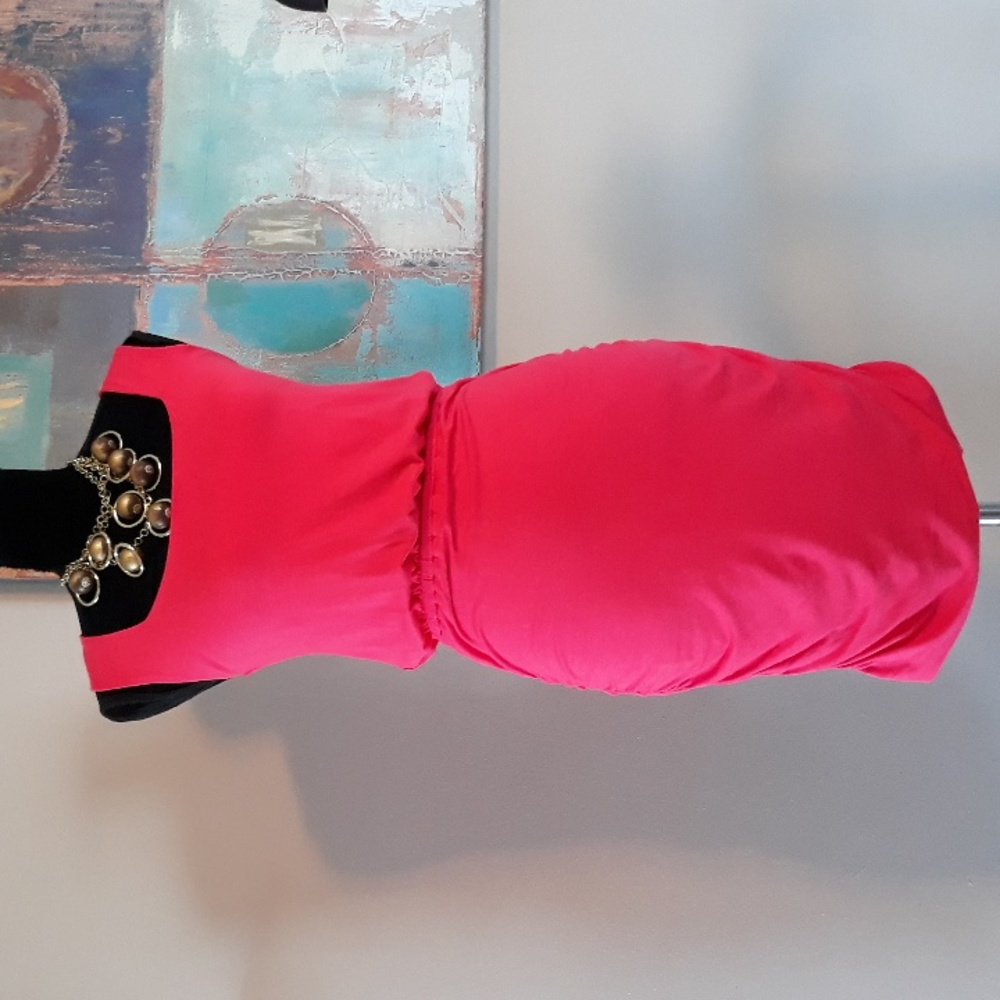 Gibson Look Pink Side Rouched Tank Dress Size M